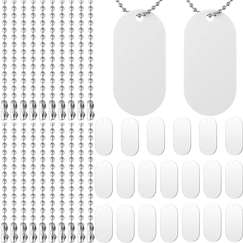 Stempelte Blankhund -Tag -Halskette mit Ketten Halskette Aluminium Hip Hop Militärstil Haustier Name Nummer ID Metal Persönlichkeit Anhänger ...